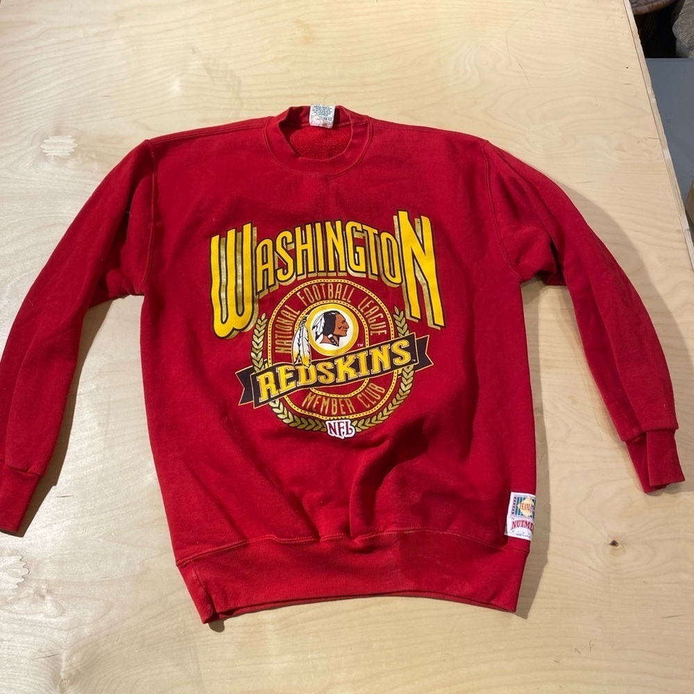 Washington Redskins Red Sweater on NUTMEG Mills Tag Large Made in USA (JH)